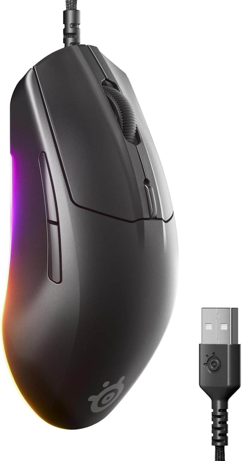 SteelSeries Rival 3 Gen 2 TrueMove Core 8500 DPI RGB Gaming Mouse - Black