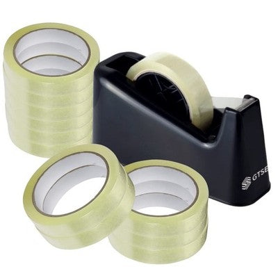 GTSE Tape Dispenser and 12 Pack Cellotape Bundle Weighted Base Heavy Duty