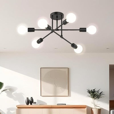 Sputnik Ceiling Light Modern 6-Light Chandelier E27 Semi Flush Max 60W