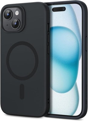 ESR iPhone 15 Plus MagSafe Liquid Silicone Case Shockproof Cloud Series Black
