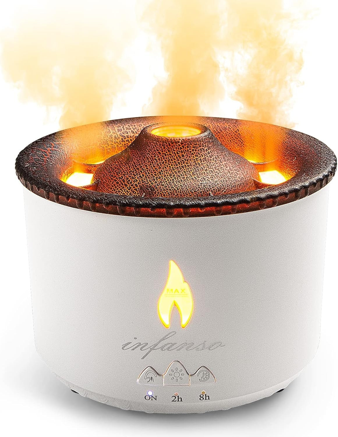 InFanso Volcano Flame Essential Oil Diffuser 360ML Humidifier Timer Auto-Off