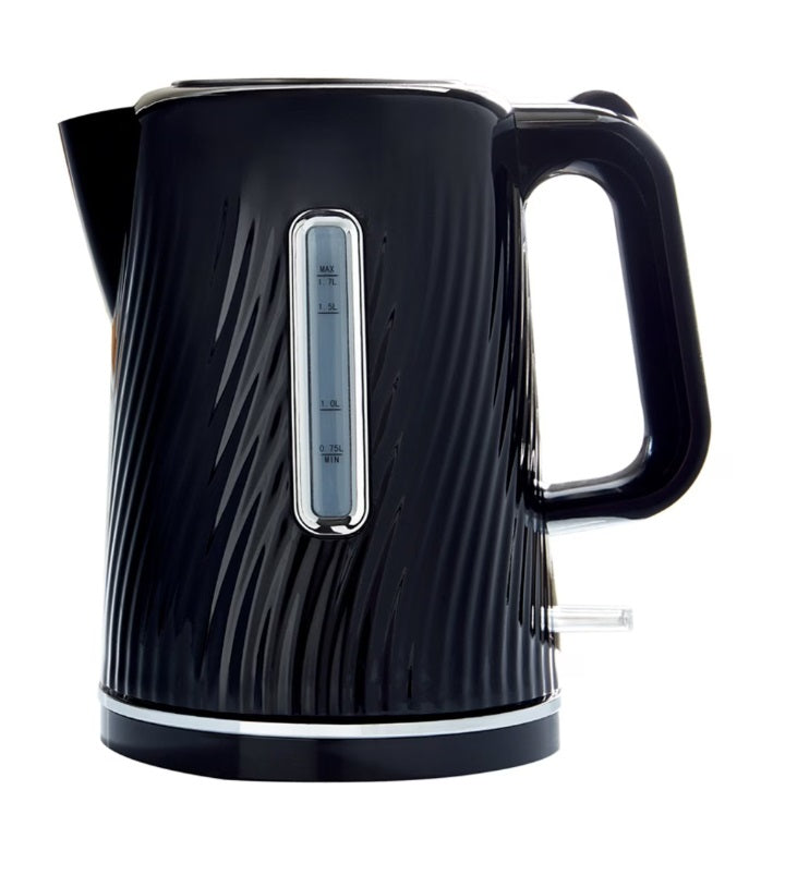 TESCO Textured Kettle, Black, 1.7L, JKRTBP20 - Rapid Boil, Stylish Design, Easy To Use