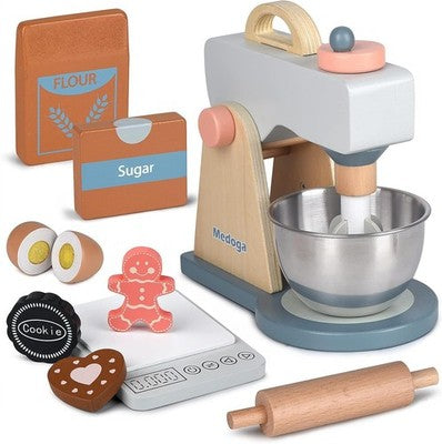 Wooden Mixer Set Play Kitchen Accessories Pretend Food Role Play Toy Kids