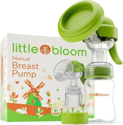 Silicone Breast Pump By Littlebloom - Hands Free Manual With Lid, Green
