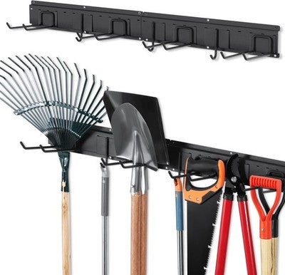 Heavy Duty Garden Tool Rack Wall Mount Garage Tool Organizer Holder Hooks Set
