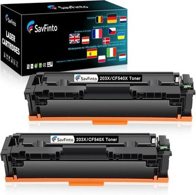 SavFinto 203X Toner Cartridge 4 Pack HP CF540X CF540A Laserjet MFP Replacement