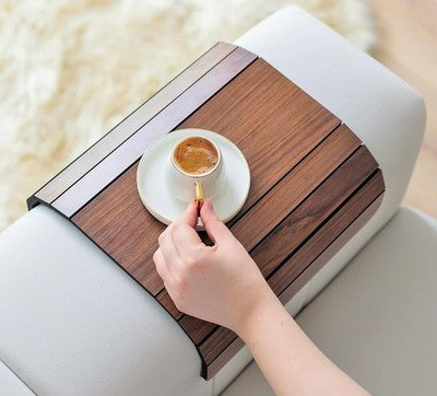 SIABELLE Sofa Arm Tray Table Foldable Couch Armrest Cup Holder 44x30cm Portable