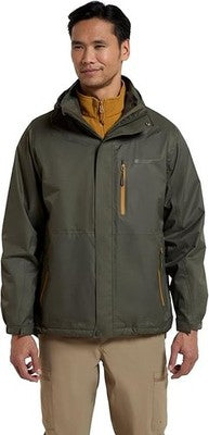 Mountain Warehouse Bracken Extreme Mens 3-in-1 Waterproof Jacket Dark Green