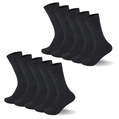 HUNTER&HAWKS Men's Bamboo Socks, 10 Pack, Black, UK 40-46