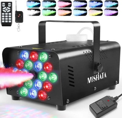 MOSFiATA 600W Fog Machine with 18 RGB LED Lights Effect, Smoke Machine, 2300CFM