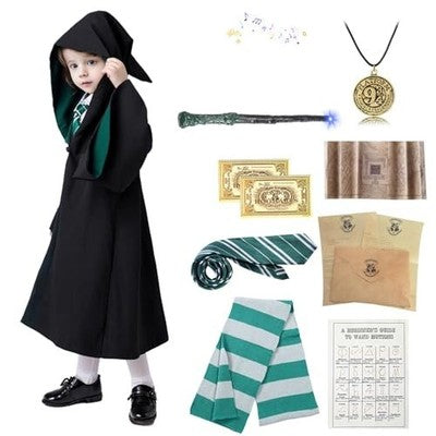 CULTURE PARTY Kids Wizard Fancy Dress Costume Cloak Robe Accessories Party