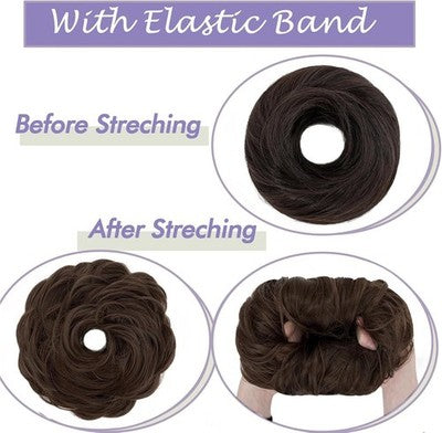 S-Noilite Messy Bun Hair Scrunchie - Dark Brown Synthetic Hairpiece