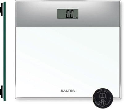 Salter Glass Electronic Bathroom Scales - White 9206Svwh3R