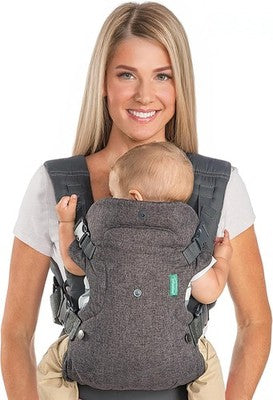 Infantino Flip Advanced 4-in-1 Baby Carrier Ergonomic Newborn Grey 8-32 lbs