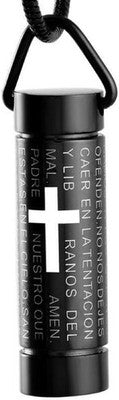 Cherished Urns Black Cylinder Cross Memorial Ash Keepsake Cremation Pendant