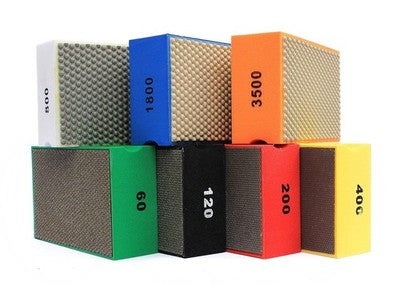 Z-LION 7pc Diamond Hand Polishing Pads Sanding Blocks for Tile Stone Granite