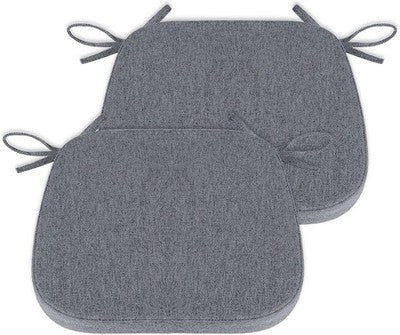 baibu Set of 2 Memory Foam Chair Cushions Non Slip Dark Grey 40x37x4cm