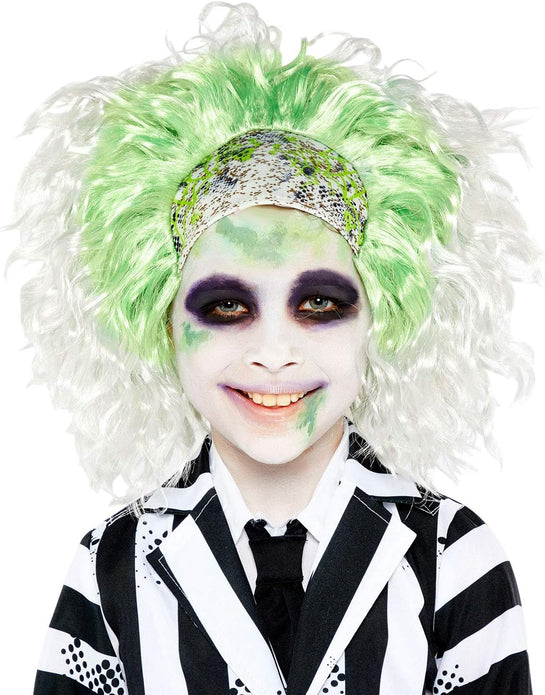 Beetlejuice Cosplay Wig Terror Halloween Party Costume Prop Green Synthetic Hair - Rebx.co.uk