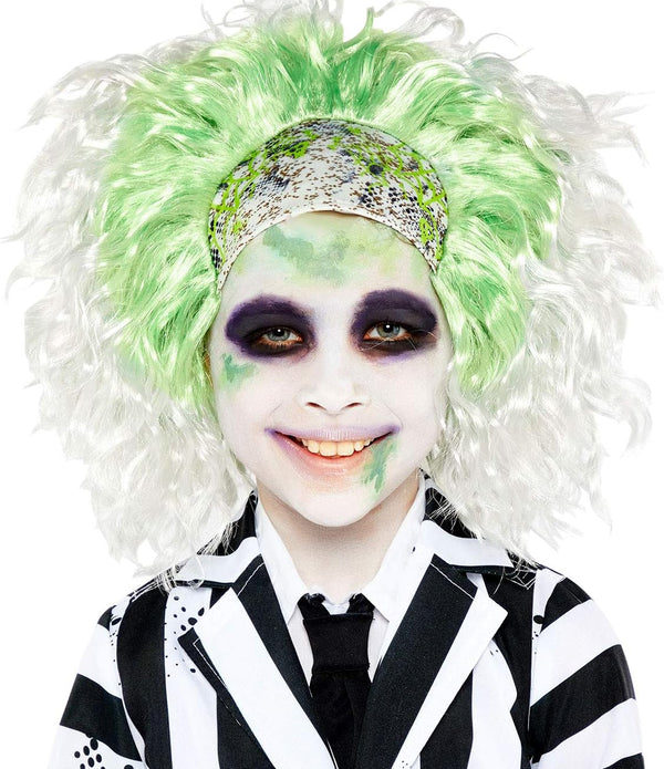 Beetlejuice Cosplay Wig Terror Halloween Party Costume Prop Green Synthetic Hair - Rebx.co.uk