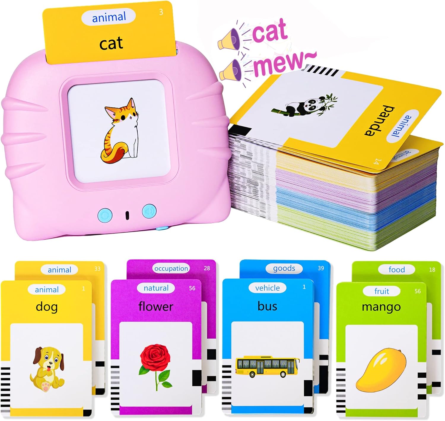 Talking Flash Cards for Toddlers 224 Words Learning Toys Preschool Audible Toy