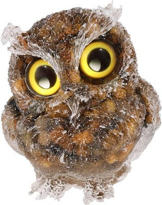 mookaitedecor 3" Tiger's Eye Crystal Owl Figurine Yellow Resin