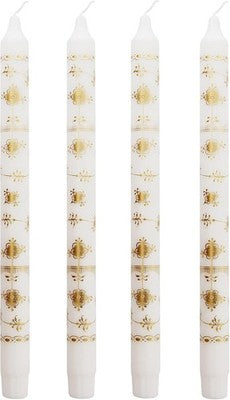 Kunstindustrien Classic Mussel Painted 30cm Royal Candles Gold 4 Pcs