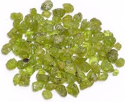 GEMKORA Raw Green Peridot Crystals 50ct Lot 5-8mm Rough Gemstones Supplies