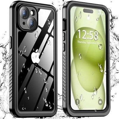 Oterkin iPhone 15 Case IP68 Waterproof 12FT Shockproof 360 Full Body Black