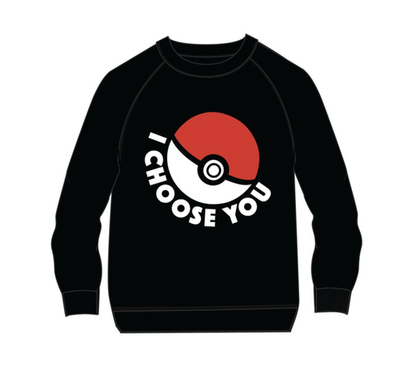Pokmon Kids Teen Long Sleeve Top "I Choose You" - Black Age 13-14 Years Unisex