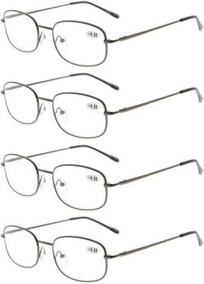 Eyekepper Reading Glasses x4 Metal Gunmetal - Spring Hinges
