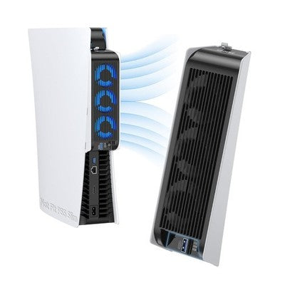 KIWIHOME Cooling Fan for PS5 White LED 3 Fans USB for Digital & Ultra HD