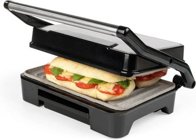 Progress Non-Stick Panini Press Grill 750W Marble Coating, Drip Tray, Oil-Free
