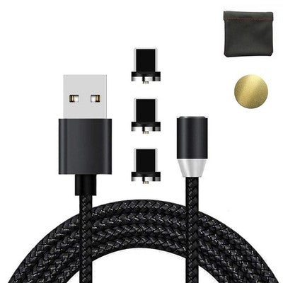 Kyerivs Magnetic Usb-A Charging Cable No-Data Micro Usb-C Lightning Tips Light-U
