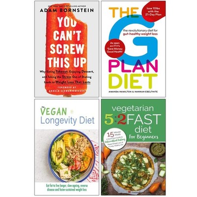 You Can't Screw This Up,G Plan Diet,Vegan Longevity,Vegetarian 5:2 Fast 4 Books