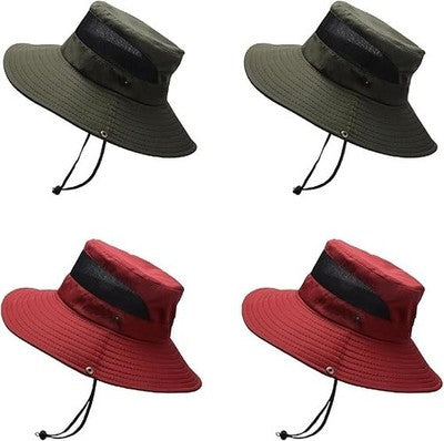 Men'S Wide Brim Mesh Sun Hat Dark Grey 2-Pack Foldable Upf 50 Outdoor Cap