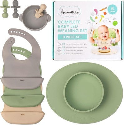 Upward Baby Led Weaning Set - Suction Plates, Bowls, Spoons 6-12 Months