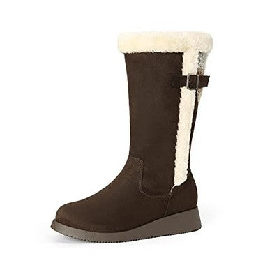 DREAM PAIRS DSB212 Womens Mid-Calf Winter Snow Boots Brown UK 8 US 10