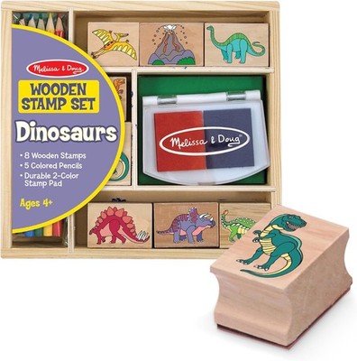 Melissa & Doug Dinosaur Stamp Set & Colouring Pencils For Children | Arts