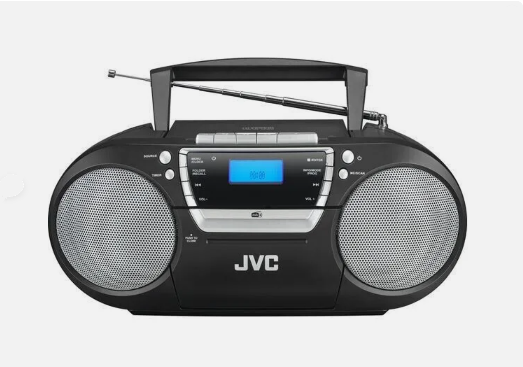 JVC RC-D322B DAB+/FM/Tape/CD/Bluetooth Boombox - Black - ***SEE NOTES*** - Rebx.co.uk