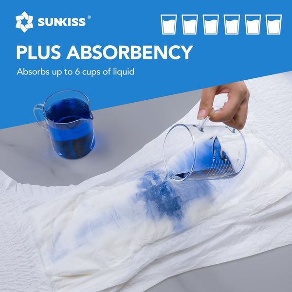 Sunkiss Large Incontinence Pads, 16 Pack, White, 35-44" Waist