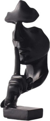 LECMACY Thinker Statue Gold Abstract Art Man Face Figurine Home Decor 11"H