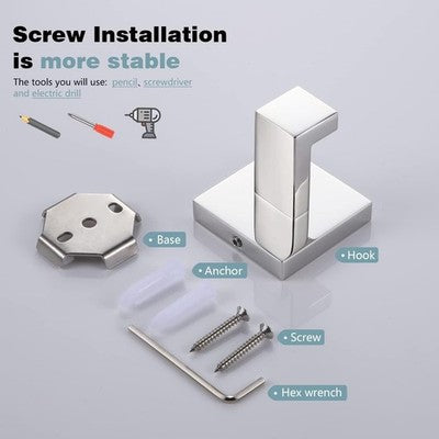 KOKOSIRI 3 Pack Bathroom Towel Hooks SS Polished Chrome B1010CH-P3