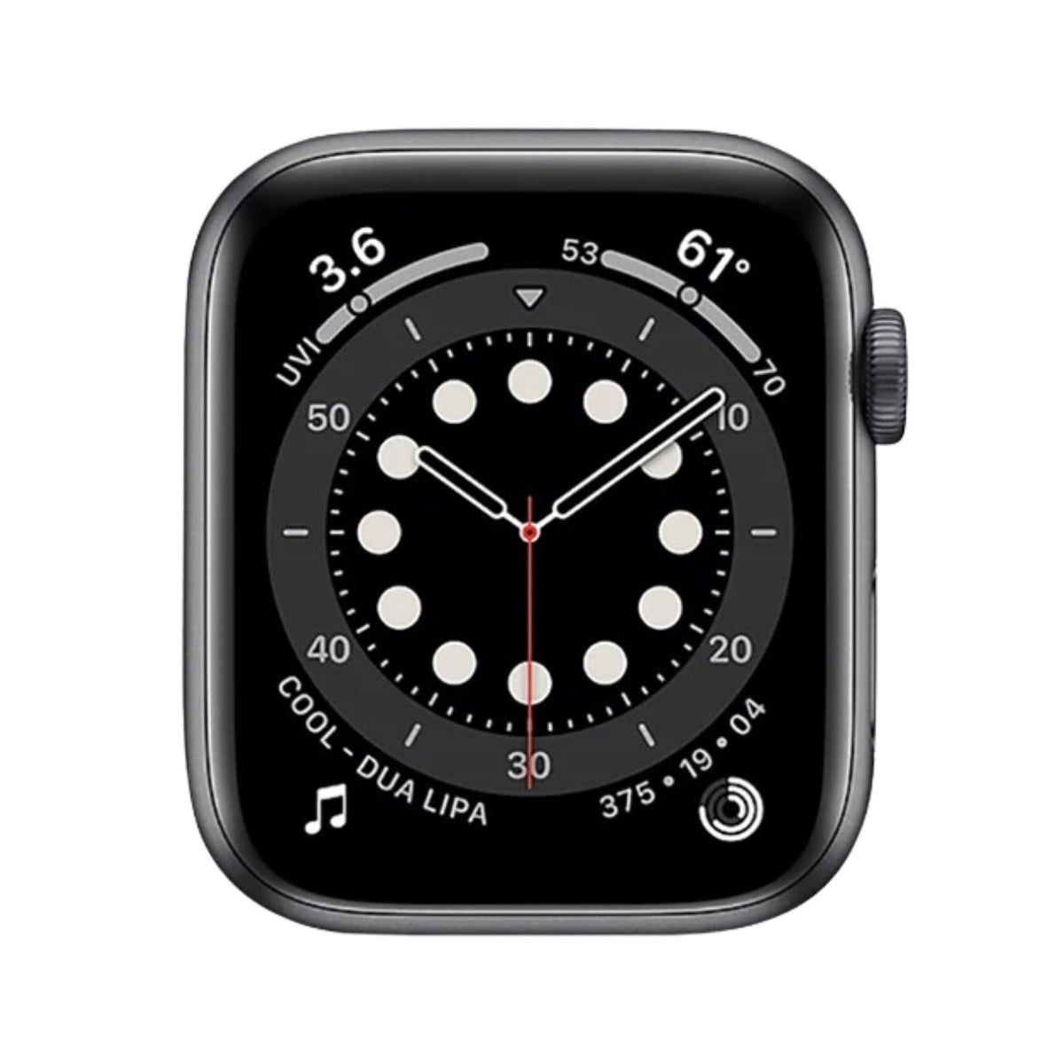 Apple Watch Series 6 (GPS, 44mm) Space Grey Case + Black Sport Band