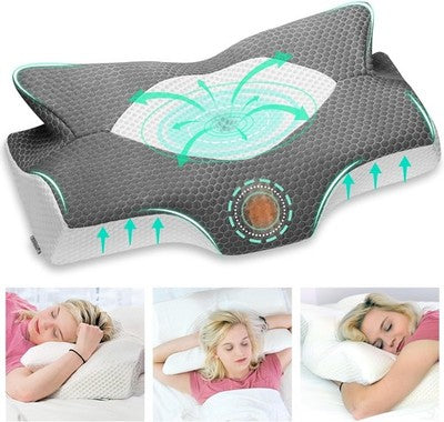Elviros Cervical Memory Foam Pillow Ergonomic Neck Support Contour Soft