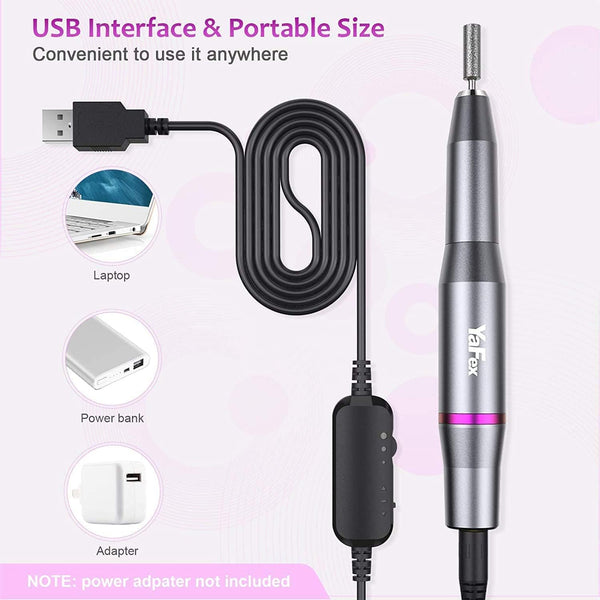Electric Nail Files, Professional Electric Nail Drill for Acrylic Nail Gel, Portable 20000 RPM - Rebx.co.uk
