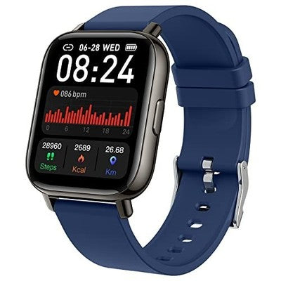 MOLOCY Smart Watch 1.69in Fitness Tracker HR Sleep IP68 Waterproof Blue iOS