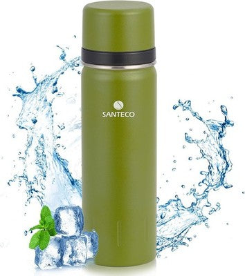 SANTECO Vacuum Flask 500ml, Stainless Steel, Leakproof Travel Bottle