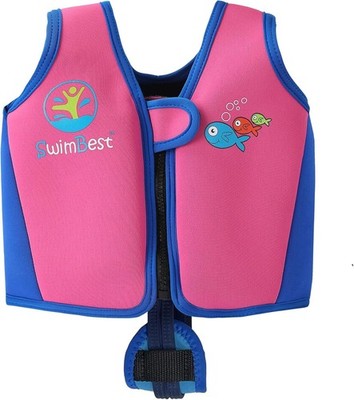 Swimbest UK Swim Jacket For Kids - Pink/Blue Medium - Safety & Comfort