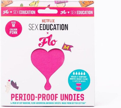 Flo X Sex Education Women'S Leakproof Hip-Hugging Underwear (Pink, M Uk12-14)