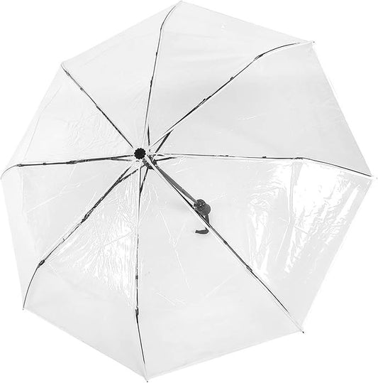 Raguso Transparent Automatic Folding Umbrella Lightweight Travel White